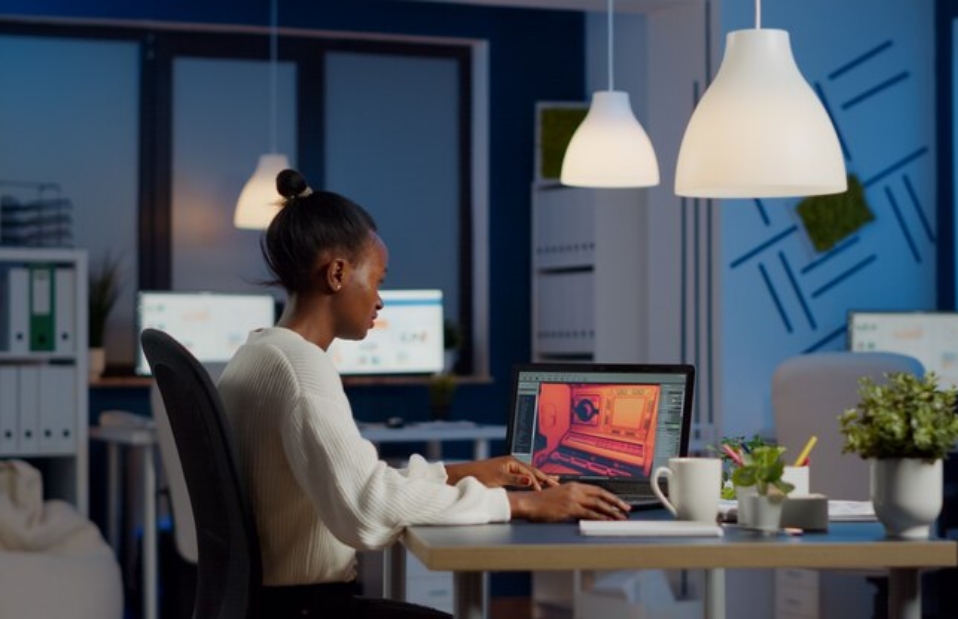 Working with a laptop in Abuja